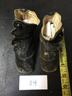 S4- Antique Victorian Child Doll High Top  Boots Black Leather Button-up 4 5 8 