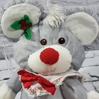 Vintage 80s Fisher Price Puffalump Christmas Mouse Plush Stuffed Animal 1987 