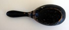 Antique Wooden Darner Egg  black With Multicolors  Old Sewing Notions 5 3 4   