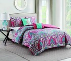 - Twin twin Xl Comforter Set  4-piece Reversible Bedding With Matching Shams    