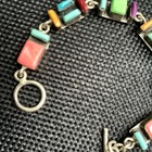 Vtg Mexico 925 Inlaid Mosaic Multi Gemstone Bracelet Sz 6 5 Small