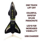 Spinner Missile Xl Free Flight Rocket W  Parachute   Led Lights -black-