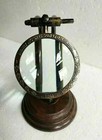 Vintage Brass Magnifying Glass Magnifier Desk Top Table Top Wooden Stand Antique