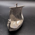 Vintage 3   Handcast Pewter Viking Ship Sverige Tinn Sweden Figurine Norge