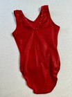 Gk Elite Leotard Gymnastics Team Usa Replica Silver Sequin Bling Red Comp Sz Axs