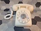 Vintage 1980s Itt Model 500 Series  White Rotary Dial Desk Table Telephone 1983