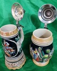 Vintage German Beer Stein Pewter Lid    Lot Of 2