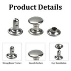 50 Sets 8mm Round Cap Leather Rivets  Double Cap Rivets Metal Studs Tubular     
