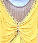 Yellow Figure Skating Dress Rhinestones Gymnastics Costume Girls Size 12