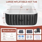 Docred 6 Person Inflatable Hot Tub 73 x73 x25  Spa With 130 Bubble Jets   Cover