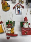 Lot Of 10 Vintage Wooden Christmas    ornaments -1950   s    taiwan