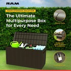 Ram Quality Products Outdoor Backyard Patio Storage Deck Box  71 Gallon  Brown