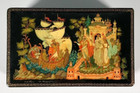 Palekh Russian Hand Painted Lacquer Box  1999  Artist Signed And With Coa 