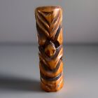Vintage Tiki Maori Tekoteko Ancestral Figure Hand Carved Wooden Sculpture 5   