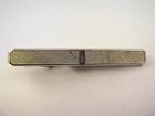 Vintage Tie Bar Clip  Textured Silver Tone Smooth Stripe Middle