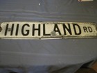Vintage Retired  highland Rd   30 X 6 Embossed Road street Sign
