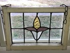 Matching Pair Of Antique Leaded Stain Glass Windows 20   x14 5   