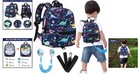 Toddler Backpack Leash Baby Harness Navy Blue Dinosaur Wrist Link Walking Tether