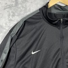 Nike Track Jacket Mens 4xl Black Full Zip Athletic Warm Up Swoosh Polyester