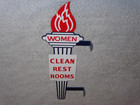 Vintage Standard Gasoline Torch Woman Restroom 13  Metal Gas   Oil Bathroom Sign