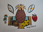 Vintage Georges Briard Ambrosia Pineapple Tray Retro Mcm Bar Serving Platter