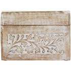 Mango Wood Floral Decorative Box Decorative Keepsake Boxes With Hinged Lid  S   