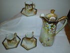 Antique Nippon Hand Painted Nippon Morimura Chocolate Set 7 Pieces