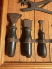 Antique Leatherworking  Saddlery Tools Collection Framed Display 11 Pc Rustic 