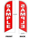 Open Windless Swooper Flag Feather Banner Sign 2 5x11 5 Ft Tall Usa Bb  flag    