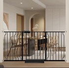 New    Extra Wide Pet baby Gate 62   72        Walk Through Auto Close  Black
