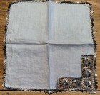 Gray Black Antique Vintage Handkerchief Hanky Mourning