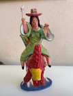 Large Vintage Mexican Witch Bruja On Rooster By Gerardo Ortega 18  Tall