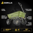 Gorilla Carts Poly Garden Dump Cart Camping Wagon  600 Pound Capacity  Green