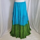 Tribal Belly Dance 25 Yard Two Tone Turquoise   Green Cotton Skirt