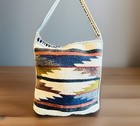 Vtg Native American Rug Purse Wool Bag Navajo Style Chimayo Thunderbird Weaving