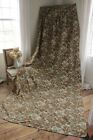 Antique French Large Curtain Panel Drape 1880 Green Grey Brown Belle Epoque