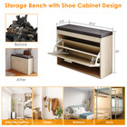Rattan Flip Down Shoe Storage Cabinet Hidden Shoe Organizer For Door Corridor