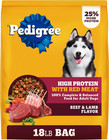 3 Pack Pedigree High Protein Adult Dry Dog Food  Beef And Lamb  18 Lb