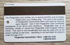 Fitzgerald Casino Reno Nevada  Slot Card