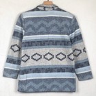 Vtg David Paul New York Southwestern Coat Sz M Blue Cotton Geometric Concho Usa