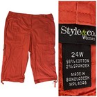 Style   Co Cargo Pants Womens 24w Orange Dopamine Utility Coastal Gorpcore Work