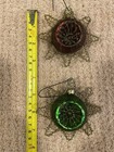 Set Of 2 Vintage Glass Wire Wrapped Christmas Ornament     2of2 