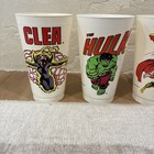 Vtg Lot Of 5 7 11 Marvel Comics Cups -thor blackbolt hulk clea nighthawk  