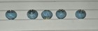 Lot Of 5 Glass Beads 925 Sterling Sliver Base Charm Style Light Blue White 14mm