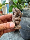 Ancient Old Original Wooden Hand Carved Figure Of Hindu s God Ganesha 3 X 1 5 