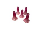 Vintage Style Pink Glass Lily Tulip Lamp Shades Ruffled Set Of 5 Ombre Finish