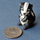 Vintage Miniature Skunk Figurine  Small Ceramic Animal  Hand Painted Japan