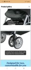 Graco Duoglider Double Stroller Fold Canopy Adjustable Back Swivel Cup Gray New