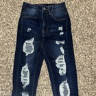 Shein Women s High Waist Ripped Raw Hem Skinny Jeans Ag4 Dark Wash Size S