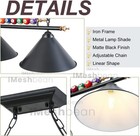47  Pool Table Light With 3 Metal Shades  Billiard Ball Design